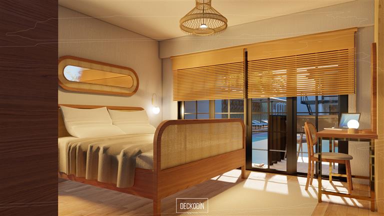 otel odası iç mimari tasarımı.